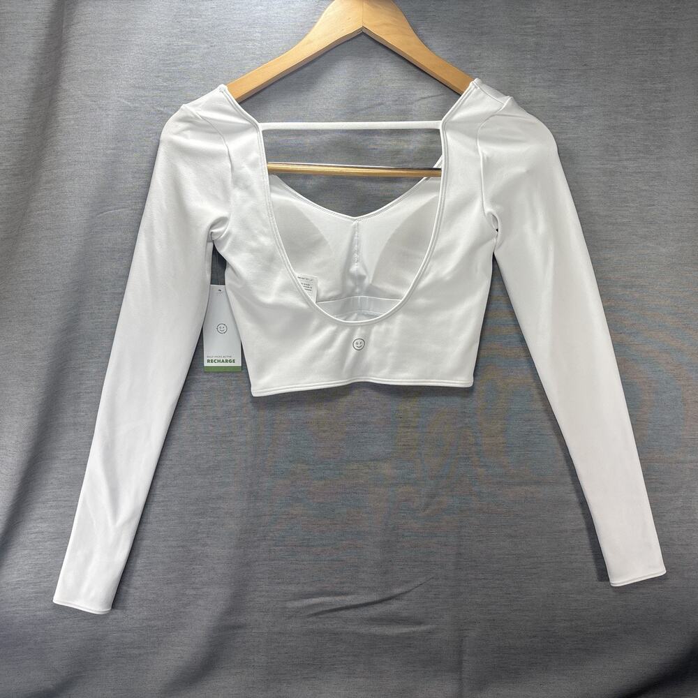 NWT Gilly Hicks White Long Sleeve Padded Crop Top Size XS - Picture 5 of 6